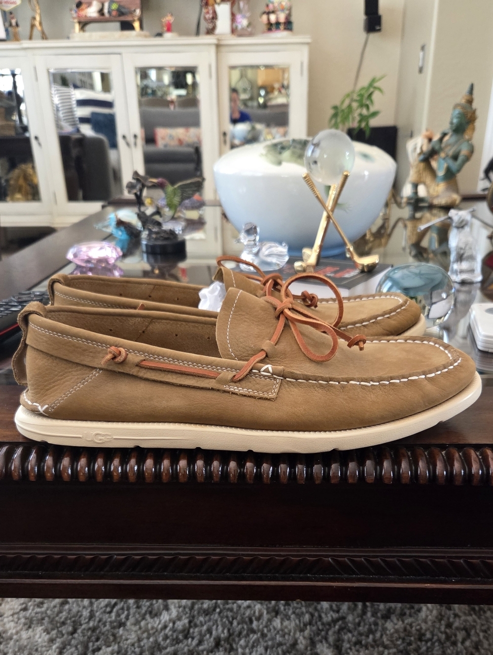 UGG Men’s Brown Leather Boat Shoes